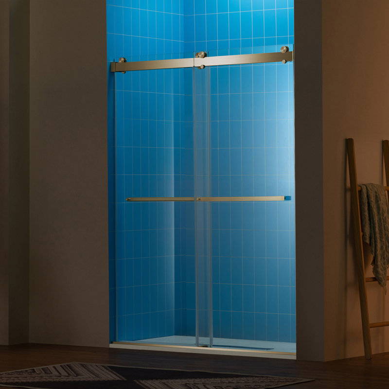 WOODBRIDGE Frameless Double Sliding Shower Door with Soft Close System, 56-60" Width x 80"Height with 3/8"(10mm) Clear Tempered Glass