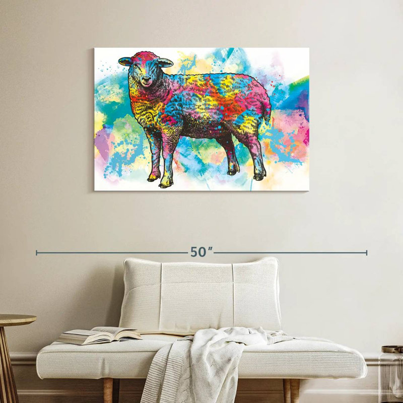 Sheep Paint Splash, 26" H x 39" W