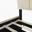 Grand lit plateforme tapissier en velours avec 2 tiroirs et 1 lit gigogne simple TG - beige
