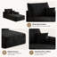 Canapé multifonctionnel noir en tissu hautement élastique et résistant à l'usure avec canapé-lit pliable à droite et rangement pour un usage double dans le salon