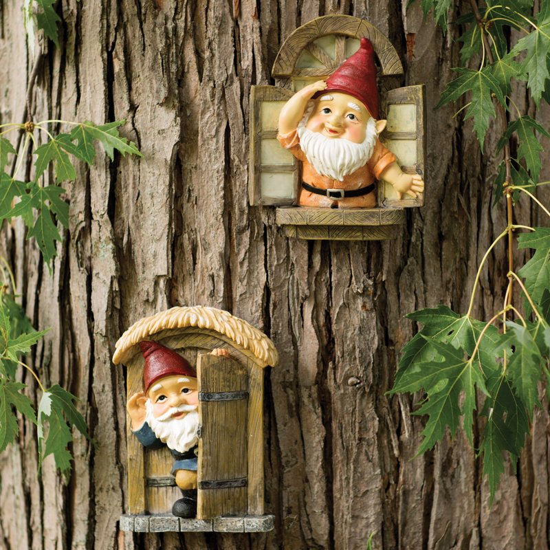 Ensemble statue d'arbre 2 pièces Knothole Gnomes