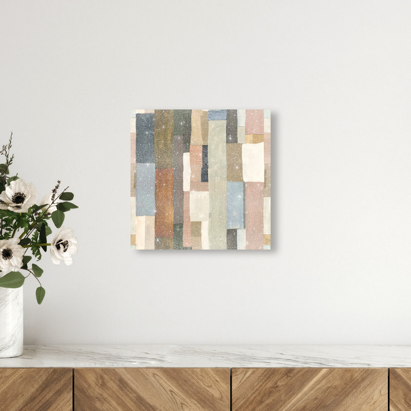 Beige Blocks II Canvas Abstract Print by Oliver Gal, Black Frame, 12 x 12, 12"H x 12"W, Canvas Unframed