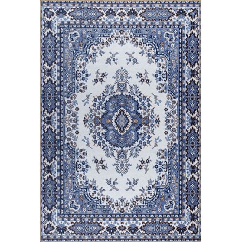 Tapis décoratif lavable bleu, Sous-tapis carré 3 pi 3 po inclus