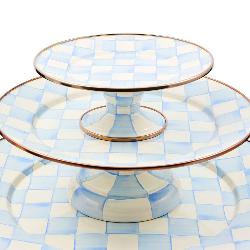 Sky Check Large Pedestal Platter