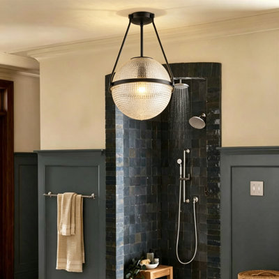 Neven 1- Light Dimmable Glass Shade Semi Flush Mount Light