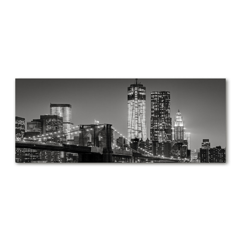 Manhattan By Night - Wrapped Canvas Print