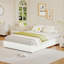 Base de lit basse sans tête de lit, lit plateforme tapissier en tissu épais, aucun sommier tapissier requis-1767863513-1767863507