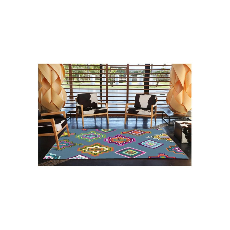 Multi Color Mixed Geometric Figure Pattern Modern Decorative Machine Washable Area Rug, Runner 3'3" x 6'7"