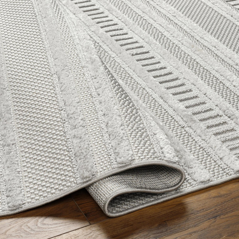 Jabus Grey Outdoor Area Rug, Runner 2'7" x 7'3"