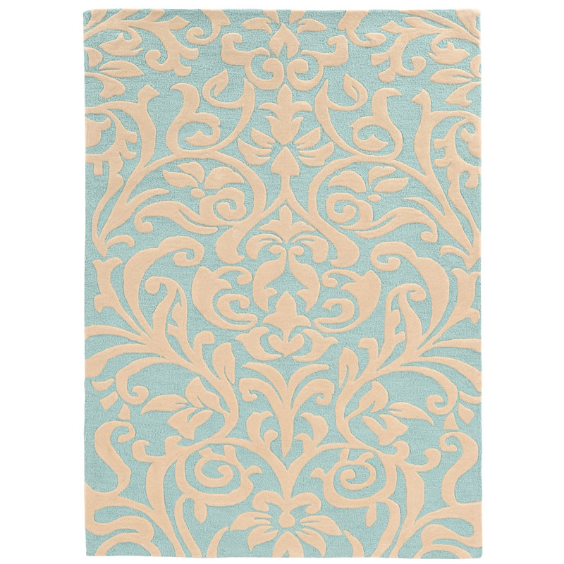 Equelle Handmade Rug Aqua And Ivory, Rectangle 8' x 10'