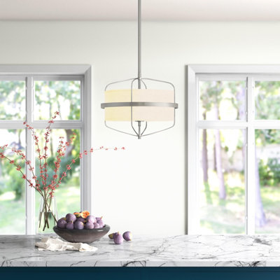 Luminaire suspendu tambour simple à 3 lumières Gilbertson