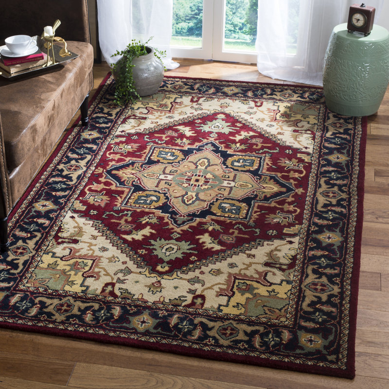 Tapis oriental en laine touffeté à la main Balthrop, Rectangle 6 pi x 9 pi