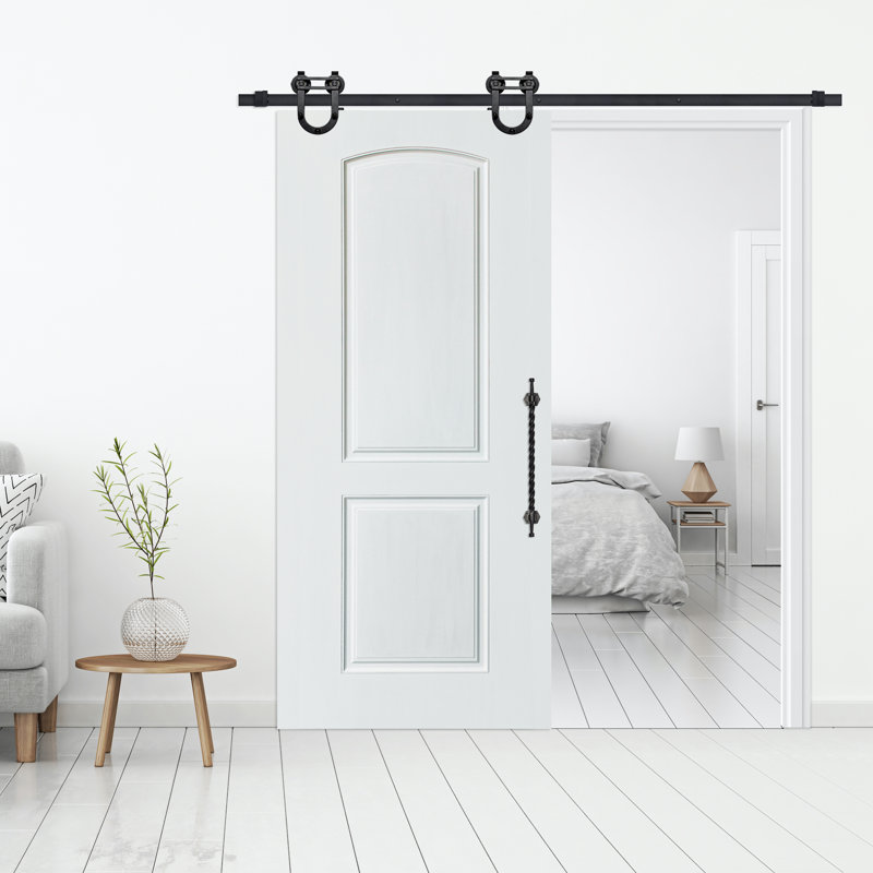 Porte de grange lambrissée apprêtée en bois manufacturé sans trousse de quincaillerie d'installation, 42 po x 96 po
