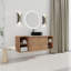 Meuble-lavabo mural 54 po avec lavabo d'art en céramique, 2 tablettes de rangement et 2 portes à fermeture en douceur-451494701-450624992-450625023