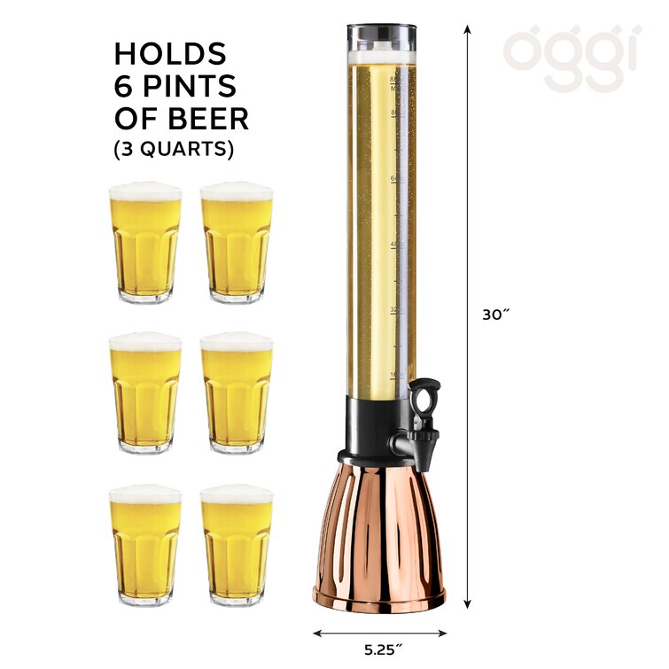 Oggi 3 Quart Beer Beverage Tower - Copper