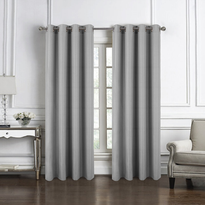 Hidehiko Jacquard Grommet Panel 84", Silver