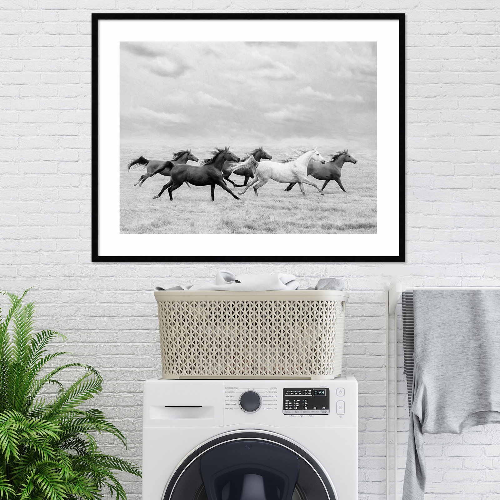 Horse Run I by PHBurchett, Black, 33" H x 41" W