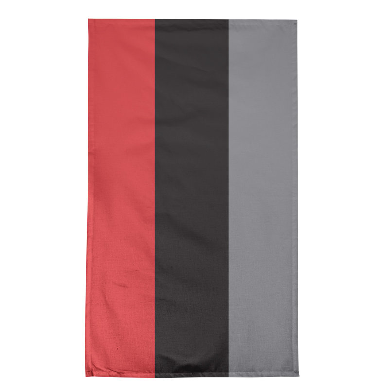 Anaheim Stripe Tea Towel Kitchen Towel, Poly Twill, Red/Black/Flat Gray