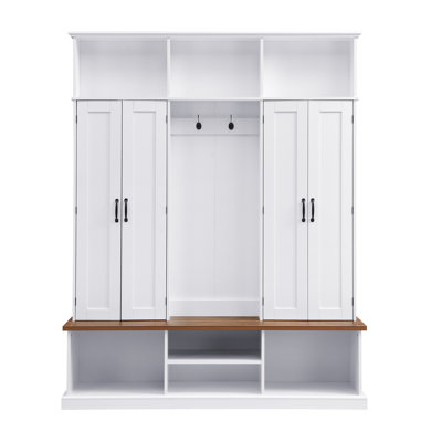 Mdf Modern Farmhouse Hall Tree With Storage Bench