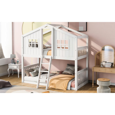 Wood Bunk Bed - House-shaped Appeal Over Versatile Bedroom Furniture