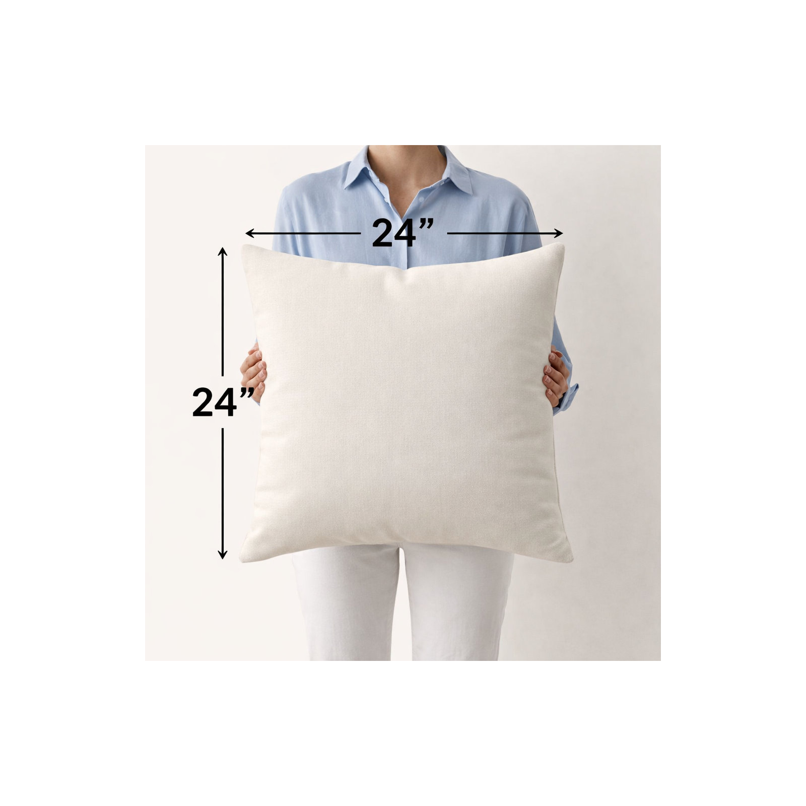 Indoor/Outdoor Throw Pillow, Square 24", Canvas Natural Sunbrella® Canvas