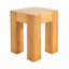 Table d'appoint cannelée en bois de pin naturel avec pieds éléphants