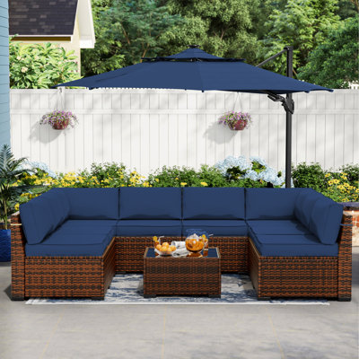 Wyckhoff 8 - Person Outdoor Seating Group with Cushions
