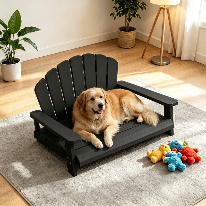 Lit pour chien en résine Adirondack, Black