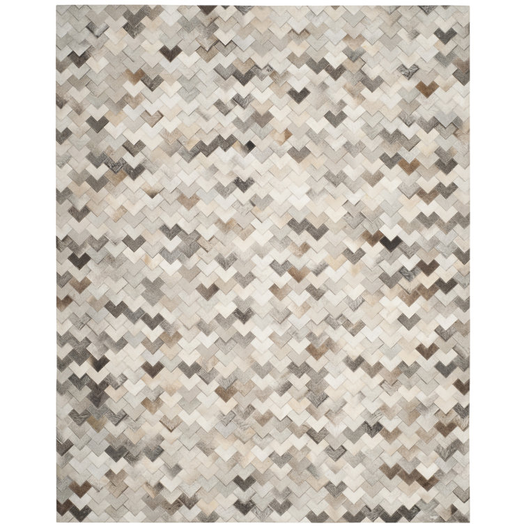 Stasia Chevron Handmade Grey Area Rug
