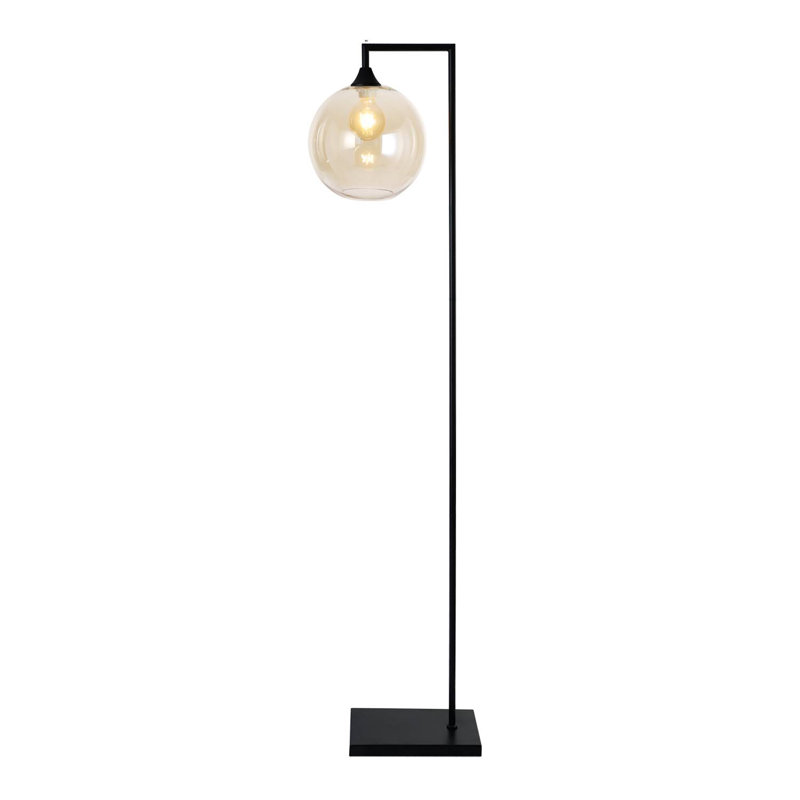 Aeshia 155cm Task Floor Lamp, Amber, Black
