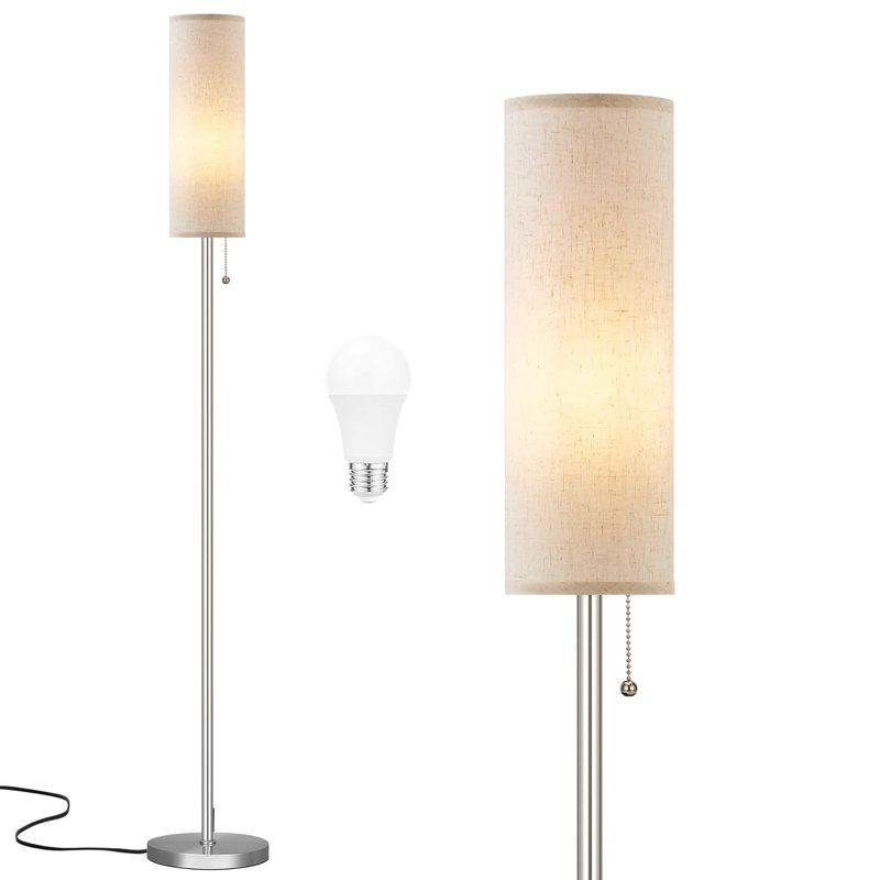 Lampe sur pied 64 po, Argent argent, Blanc
