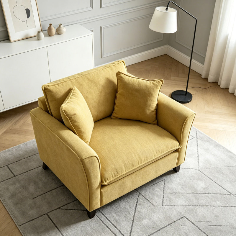 46.3" Oversized Armchair, Yellow