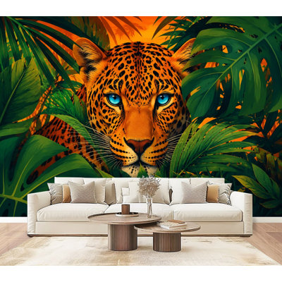 Adhésif mural Majestic Leopard Blue Eyes