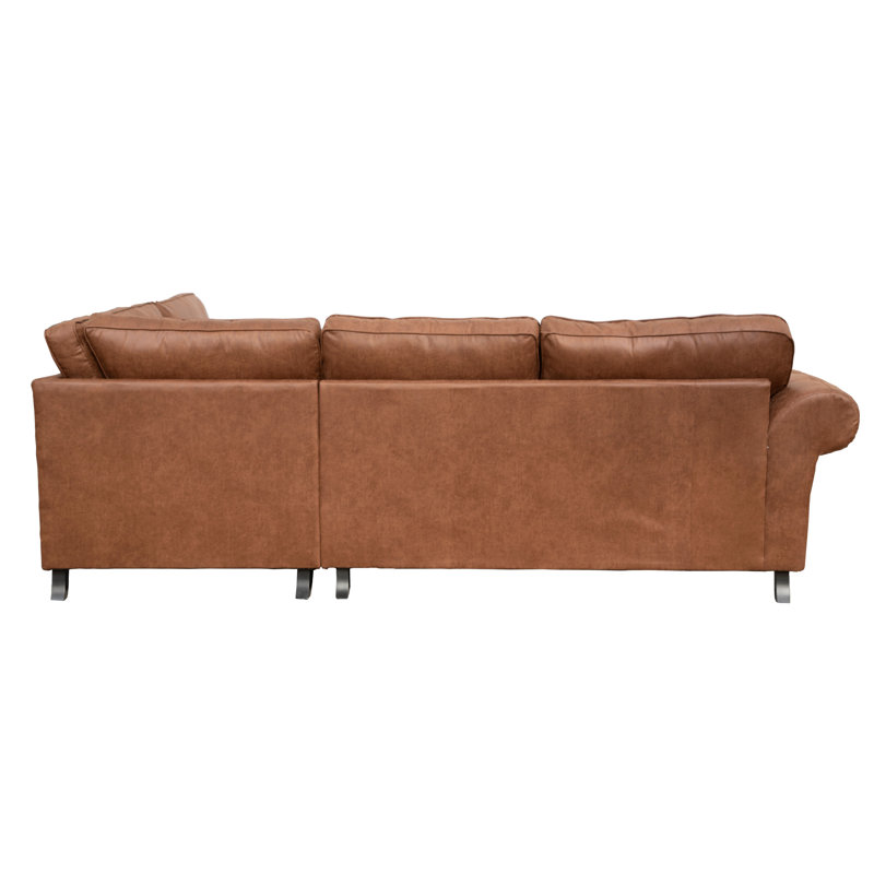 Bodnar Corner Sofa, Brown, Right Hand Facing