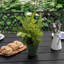 Table de salle à manger d'extérieur rectangulaire en fer thermolaqué 60,6 po pour 6 personnes avec trou pour parasol 1,57 po, plateau en lattes de fer et structure en fer thermolaqué pour l'extérieur-878848808