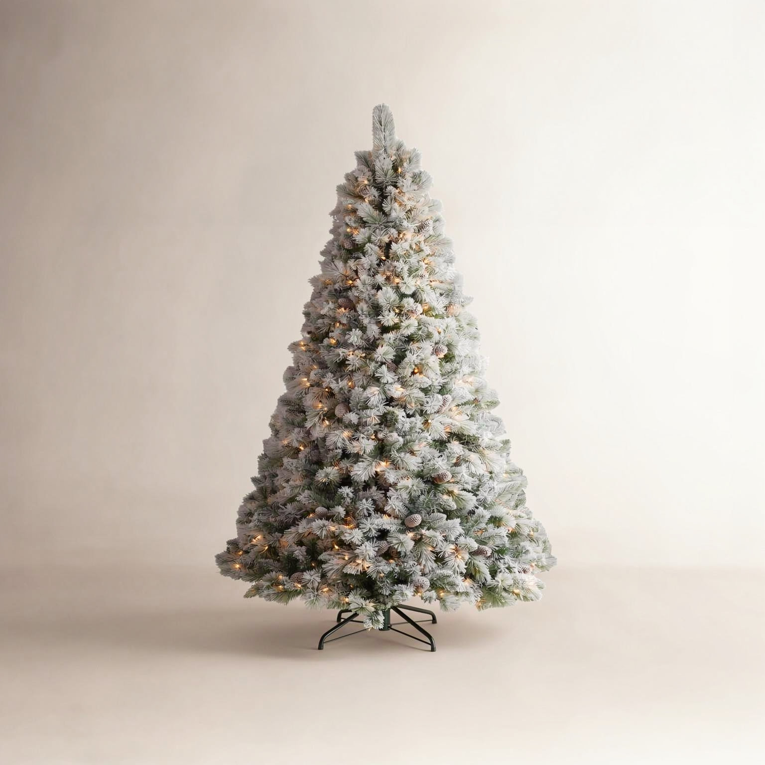 Prelit Snow Flocked Artificial Christmas Tree, 108"H