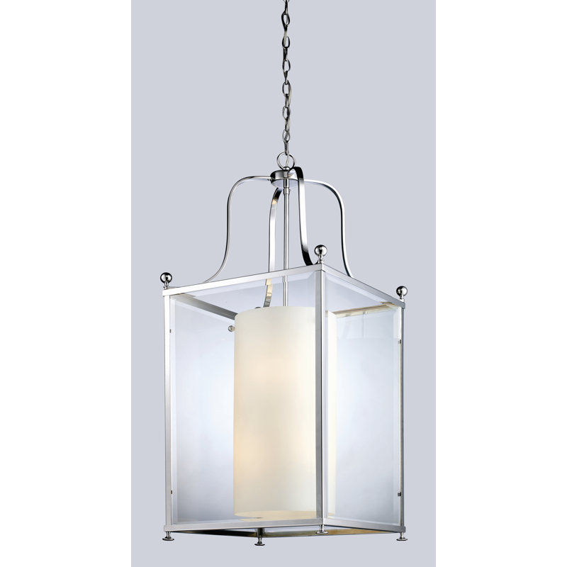 Luminaire suspendu carré 8 lumières Cullum, H 43,5 po x l 18,5 po / chrome