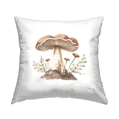 Coussin décoratif à motif de champignon doux et doux par Marla Rae