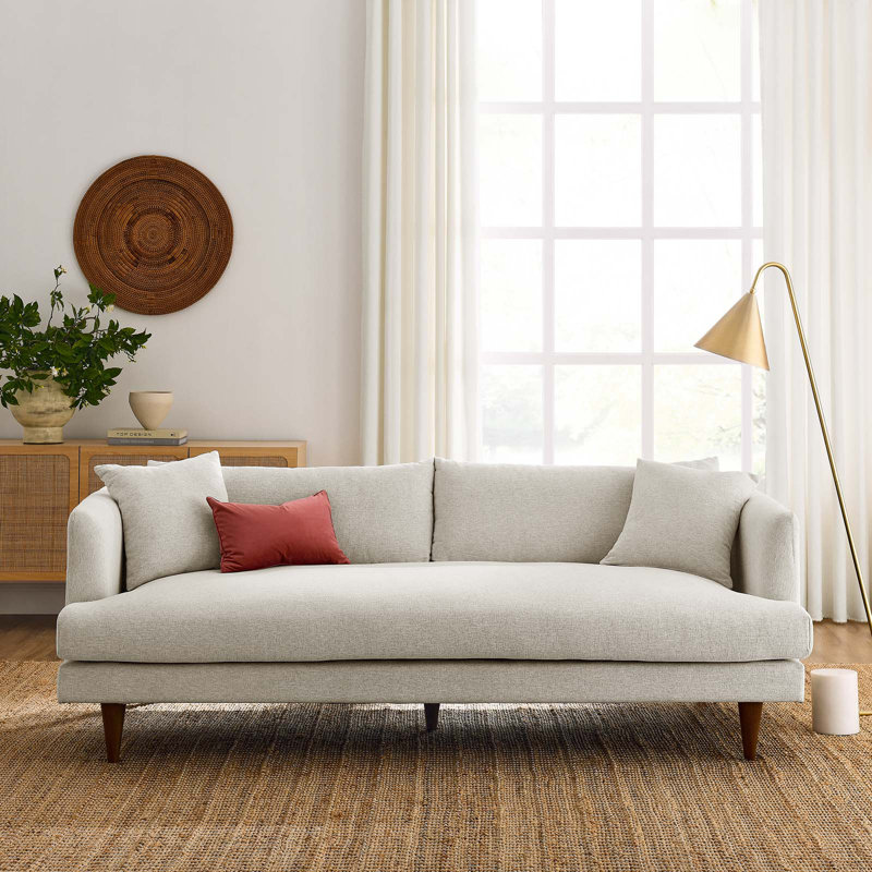 Modway Zoya 84.5'' Sofa, Ivory 100% Polyester