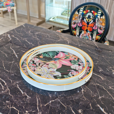 Myrtle & Mary Circular Tray Set of  2 – TROPICAL BOMB