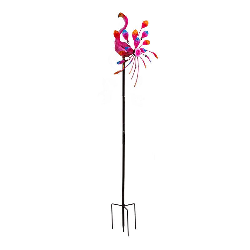 Girouette en métal, flamant rose, H 63 po