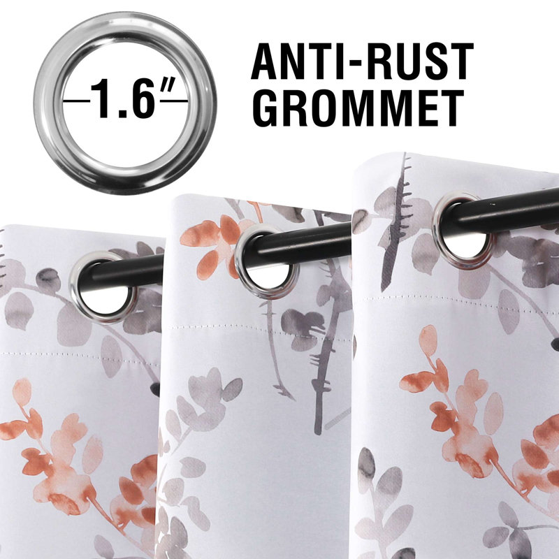 Blackout Curtains for Living Room Darkening Thermal Insulated Panels Light Blocking Grommet Curtains/Drapes, 2 Panels