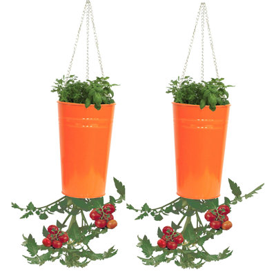 Ensemble de 2 pots à fleurs suspendus en métal