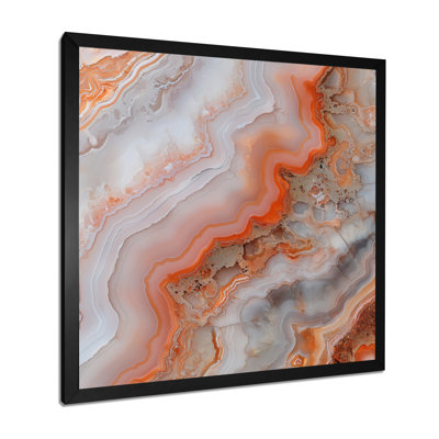 Impression sur toile orange orange et éthérée Harmony of Agate II - géode de pierre