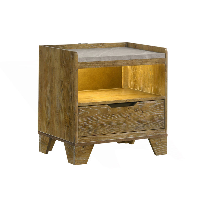 1-Drawer Nightstand With Integrated LED
