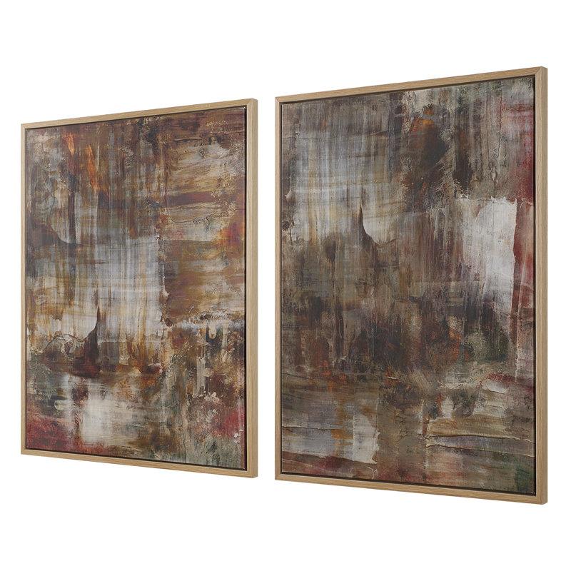 Molten Patina Framed Canvases, Set/2