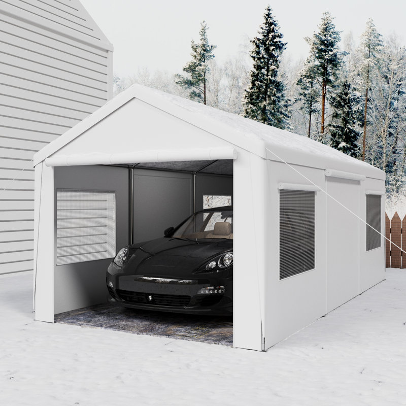 Abri de rangement pour garage 13 pi x 20 pi, Blanc, Blanc