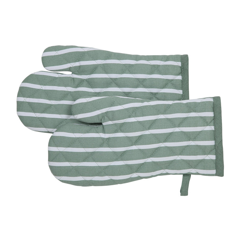 Brambly Cottage Striped Oven Mitt(s) Only Set, Stripe Sage