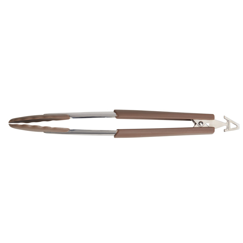 Anolon Tools and Gadgets SureGrip Nylon Nonstick Locking Tongs Set, 2-Pieces, Graphite, Bronze