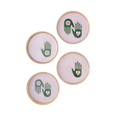Mystical Hands Metal Coaster Set